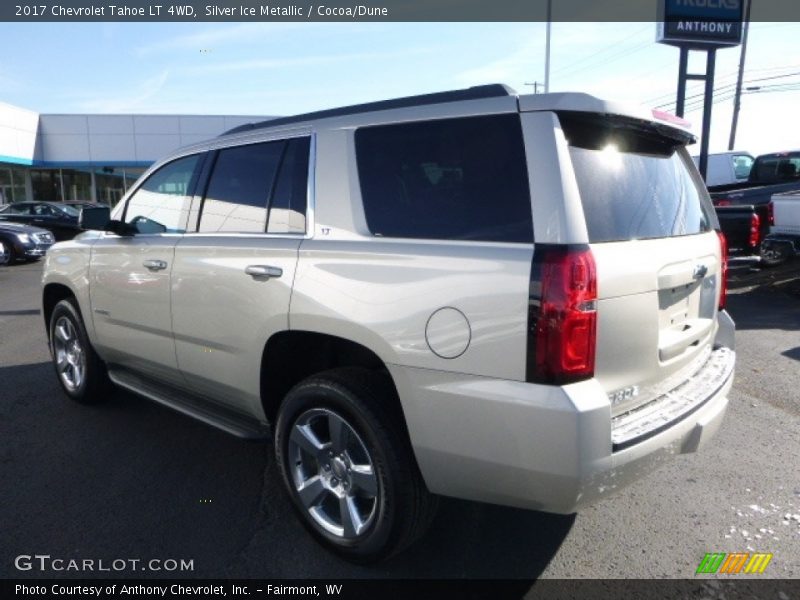 Silver Ice Metallic / Cocoa/Dune 2017 Chevrolet Tahoe LT 4WD