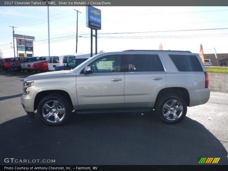 Silver Ice Metallic / Cocoa/Dune 2017 Chevrolet Tahoe LT 4WD