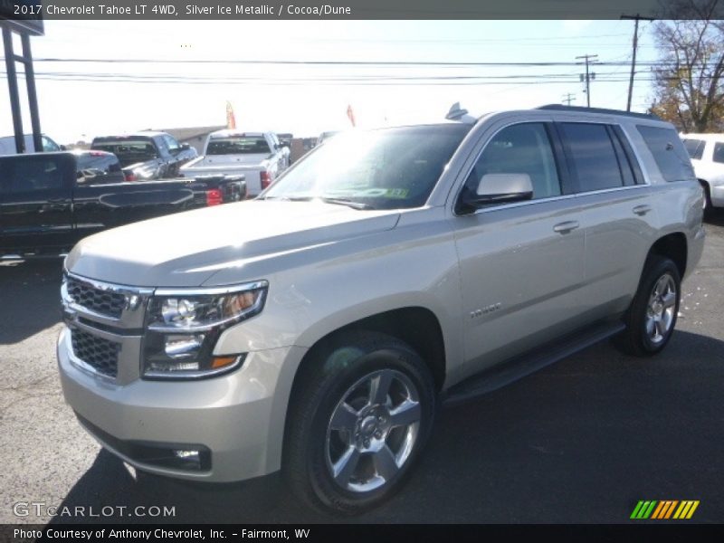 Silver Ice Metallic / Cocoa/Dune 2017 Chevrolet Tahoe LT 4WD