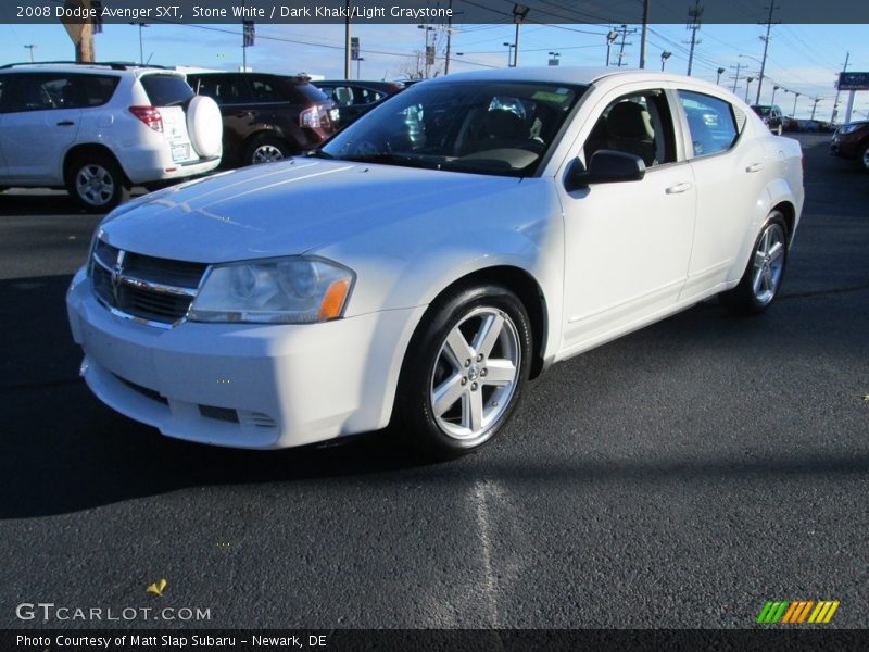 Stone White / Dark Khaki/Light Graystone 2008 Dodge Avenger SXT