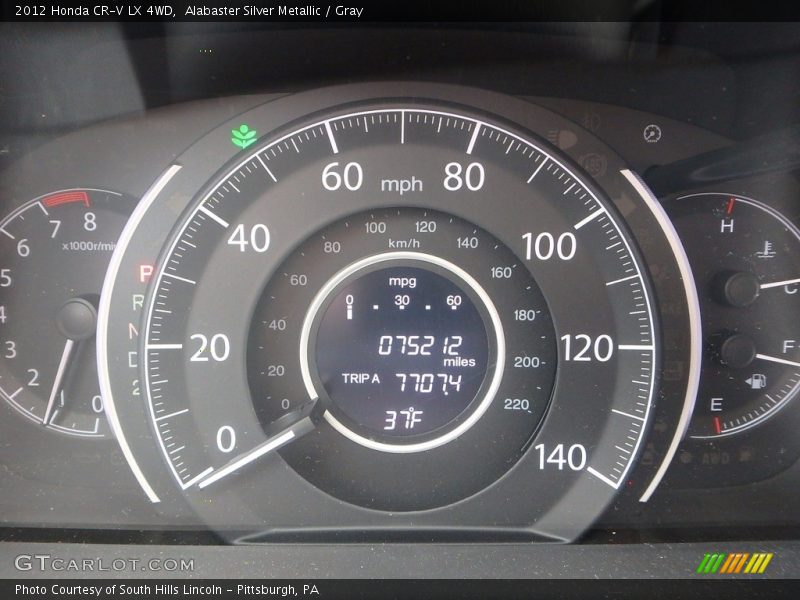 Alabaster Silver Metallic / Gray 2012 Honda CR-V LX 4WD