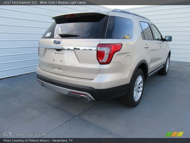 White Gold / Medium Light Camel 2017 Ford Explorer XLT