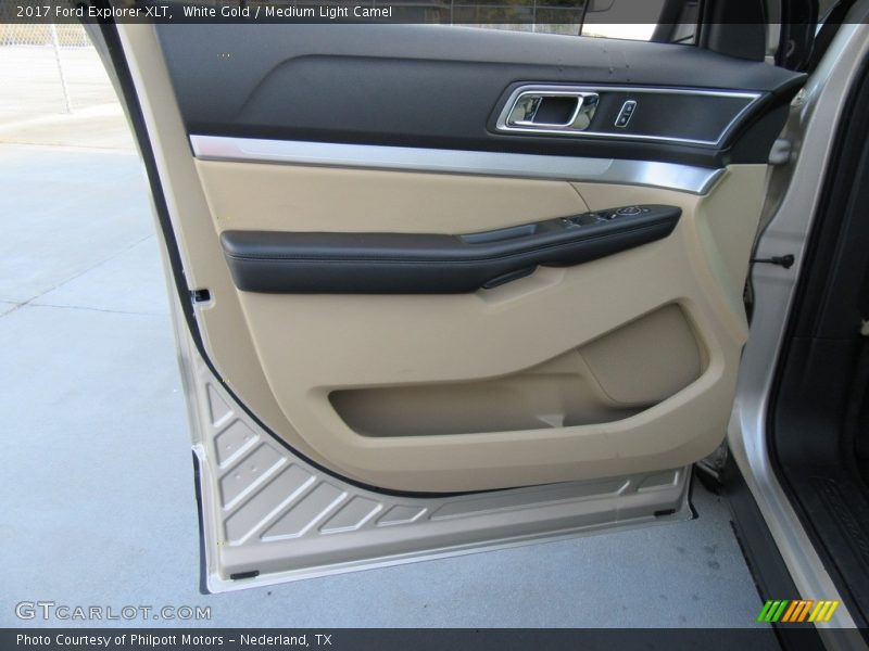 White Gold / Medium Light Camel 2017 Ford Explorer XLT