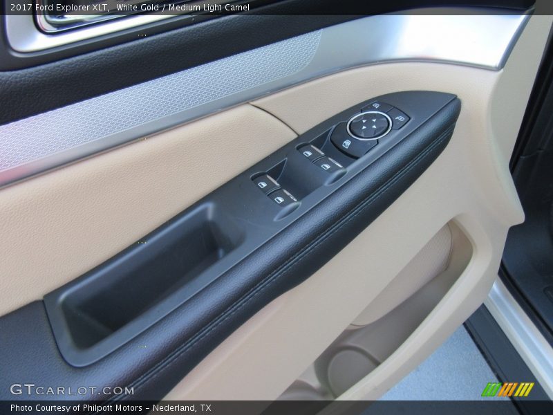 White Gold / Medium Light Camel 2017 Ford Explorer XLT