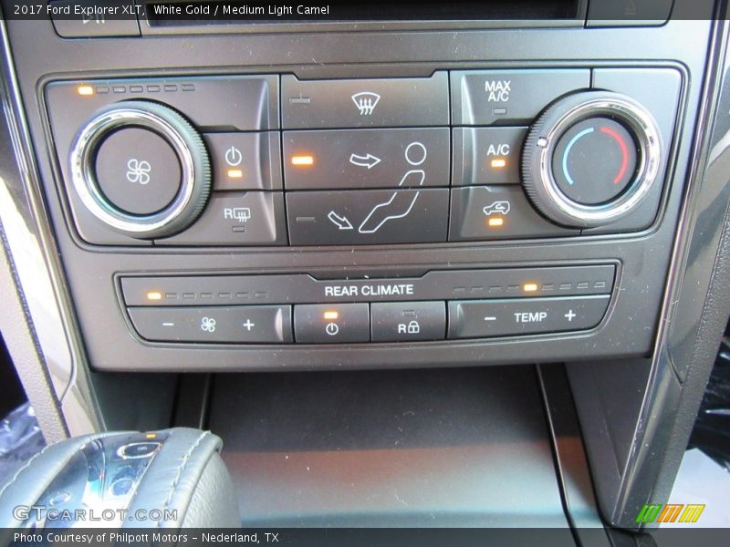 White Gold / Medium Light Camel 2017 Ford Explorer XLT