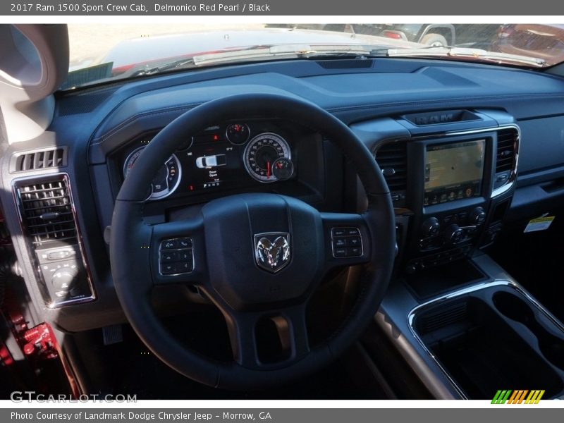 Delmonico Red Pearl / Black 2017 Ram 1500 Sport Crew Cab