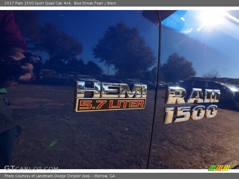 Blue Streak Pearl / Black 2017 Ram 1500 Sport Quad Cab 4x4