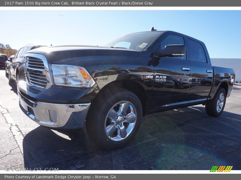 Brilliant Black Crystal Pearl / Black/Diesel Gray 2017 Ram 1500 Big Horn Crew Cab