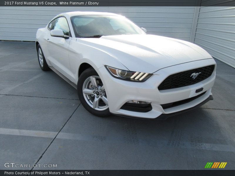 White Platinum / Ebony 2017 Ford Mustang V6 Coupe