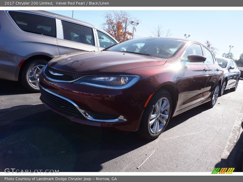 Velvet Red Pearl / Black/Linen 2017 Chrysler 200 Limited