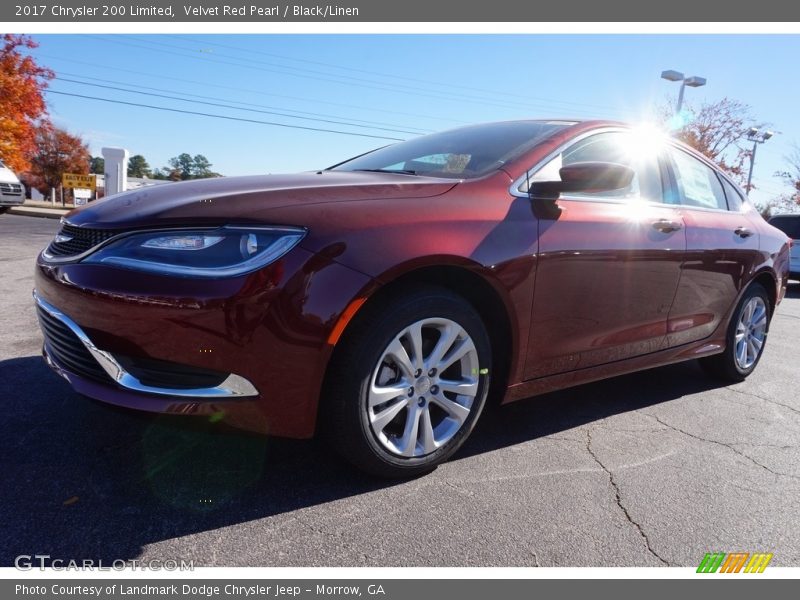 Velvet Red Pearl / Black/Linen 2017 Chrysler 200 Limited