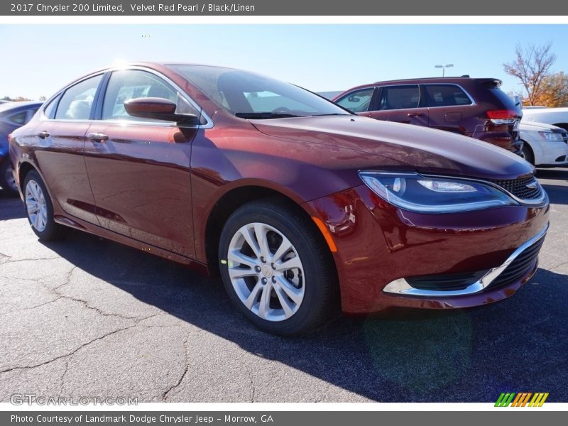 Velvet Red Pearl / Black/Linen 2017 Chrysler 200 Limited