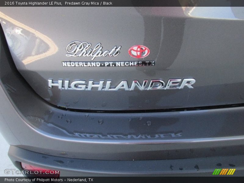 Predawn Gray Mica / Black 2016 Toyota Highlander LE Plus