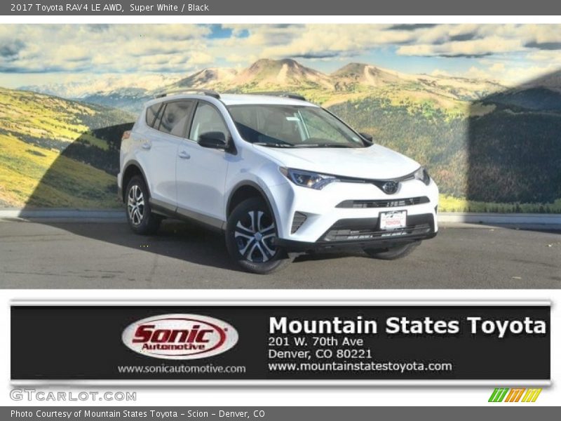 Super White / Black 2017 Toyota RAV4 LE AWD