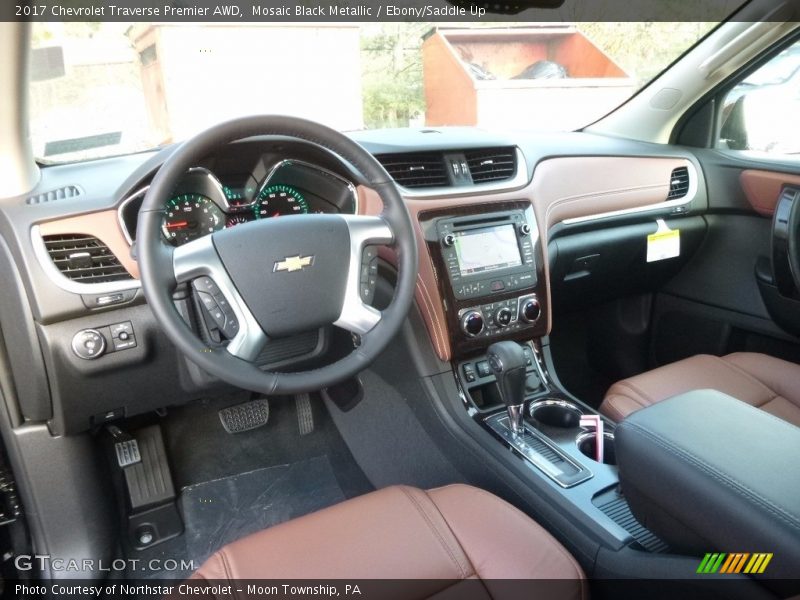 Mosaic Black Metallic / Ebony/Saddle Up 2017 Chevrolet Traverse Premier AWD