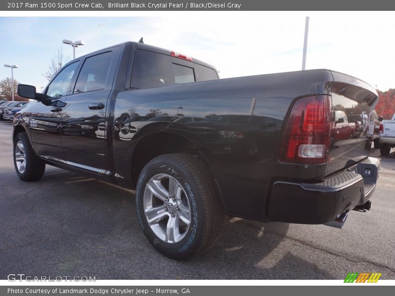 Brilliant Black Crystal Pearl / Black/Diesel Gray 2017 Ram 1500 Sport Crew Cab