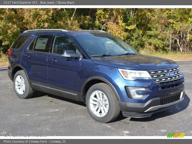 Blue Jeans / Ebony Black 2017 Ford Explorer XLT