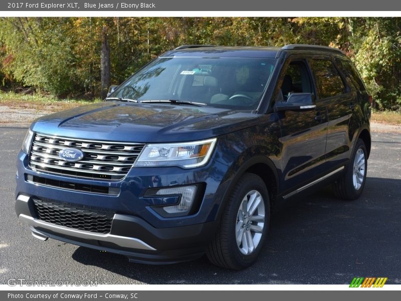 Blue Jeans / Ebony Black 2017 Ford Explorer XLT