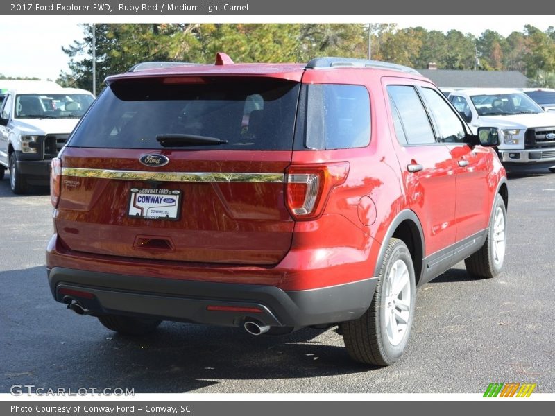 Ruby Red / Medium Light Camel 2017 Ford Explorer FWD