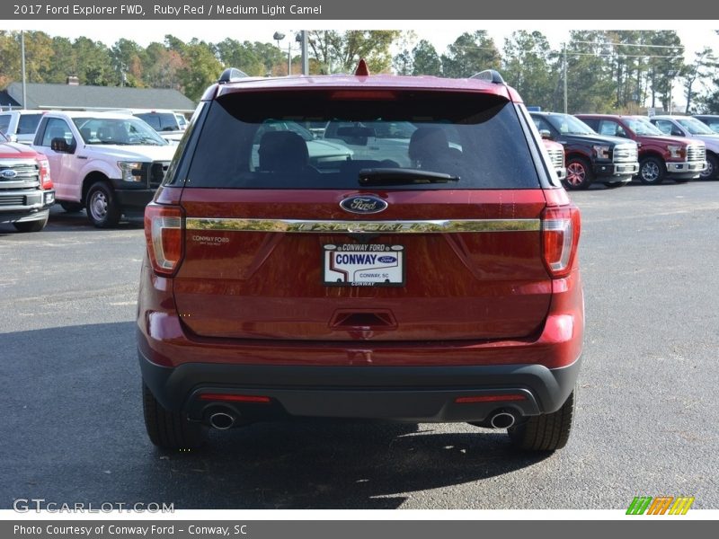 Ruby Red / Medium Light Camel 2017 Ford Explorer FWD