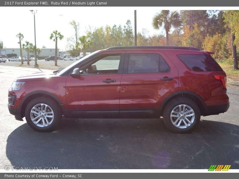 Ruby Red / Medium Light Camel 2017 Ford Explorer FWD