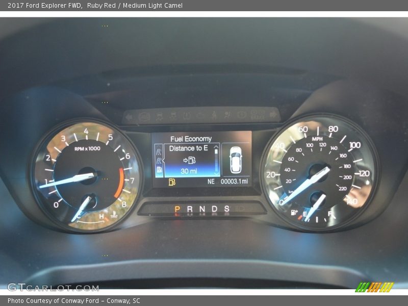 Ruby Red / Medium Light Camel 2017 Ford Explorer FWD