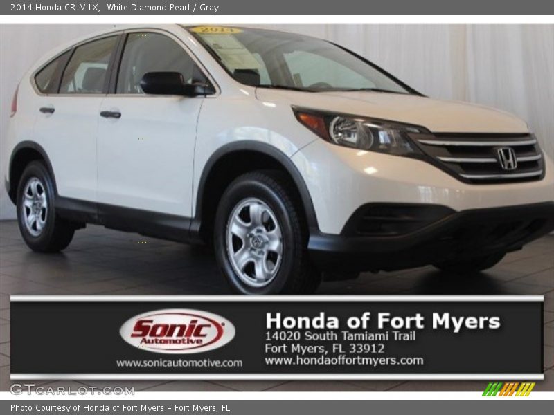 White Diamond Pearl / Gray 2014 Honda CR-V LX