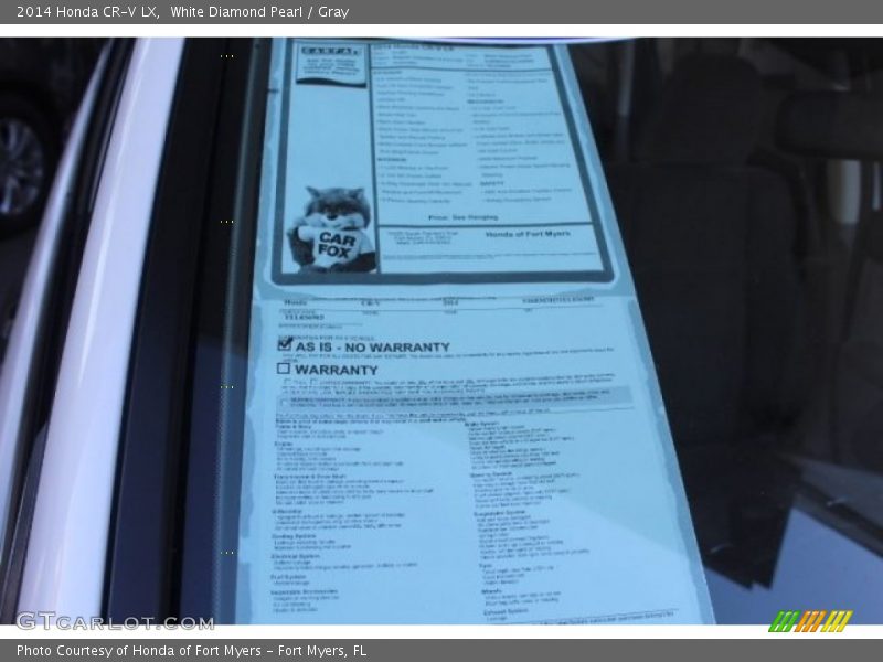 White Diamond Pearl / Gray 2014 Honda CR-V LX