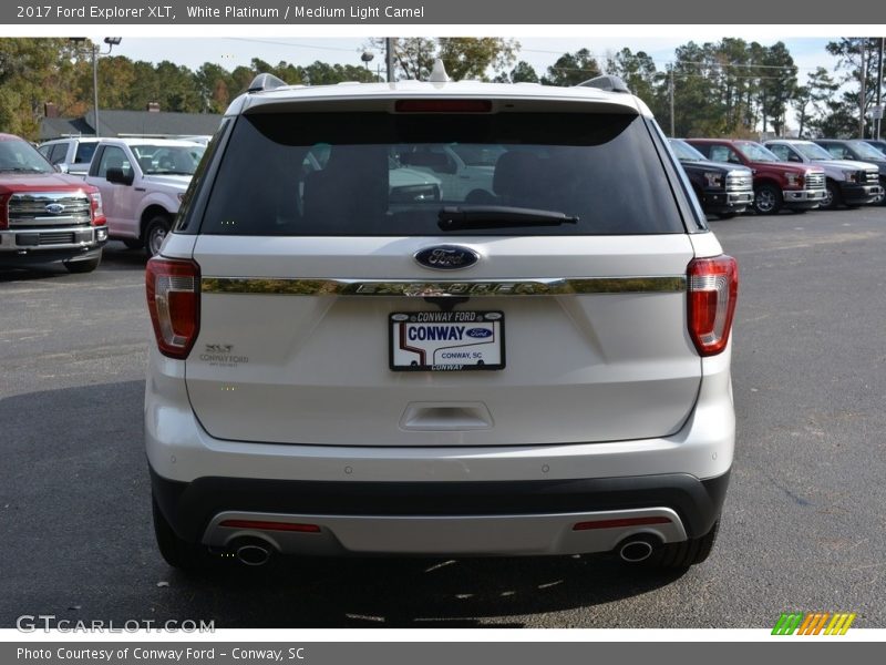 White Platinum / Medium Light Camel 2017 Ford Explorer XLT