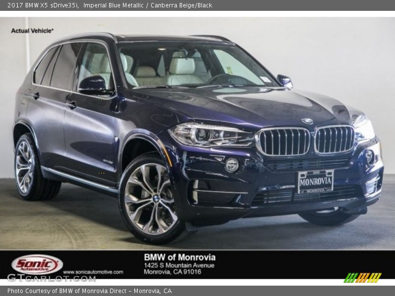 Imperial Blue Metallic / Canberra Beige/Black 2017 BMW X5 sDrive35i