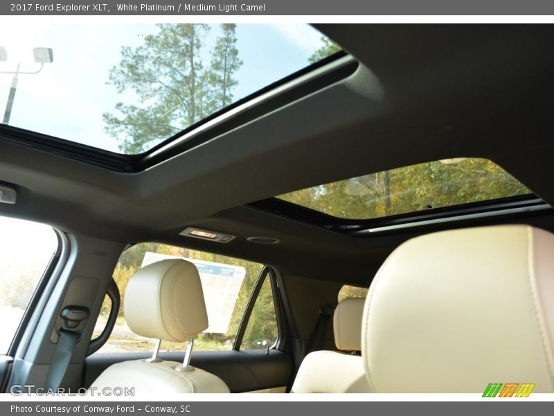 White Platinum / Medium Light Camel 2017 Ford Explorer XLT