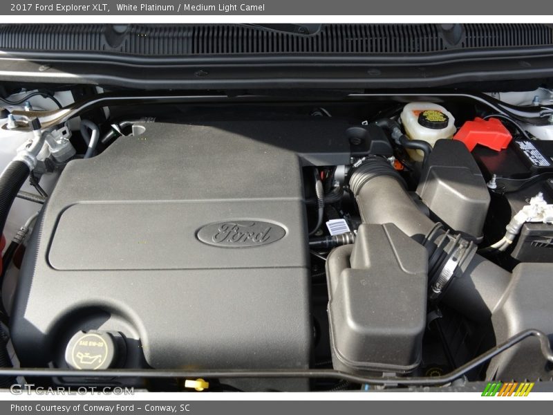 White Platinum / Medium Light Camel 2017 Ford Explorer XLT