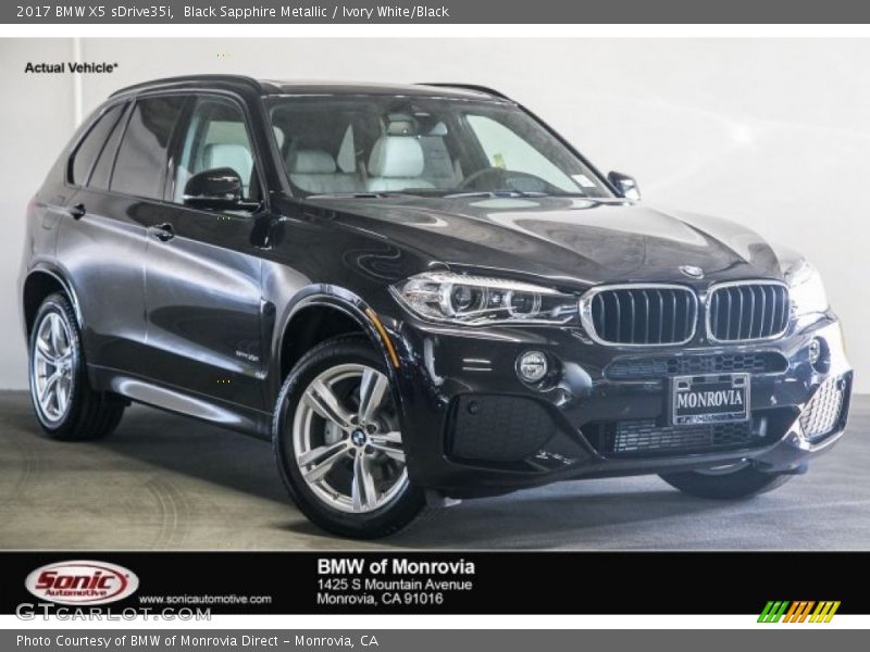 Black Sapphire Metallic / Ivory White/Black 2017 BMW X5 sDrive35i