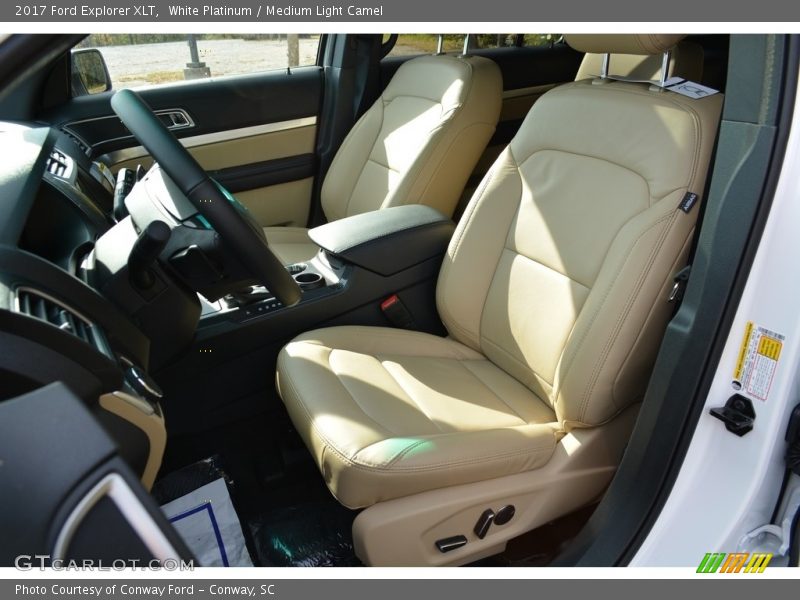 White Platinum / Medium Light Camel 2017 Ford Explorer XLT