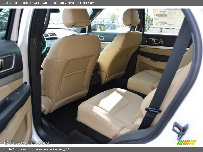 White Platinum / Medium Light Camel 2017 Ford Explorer XLT