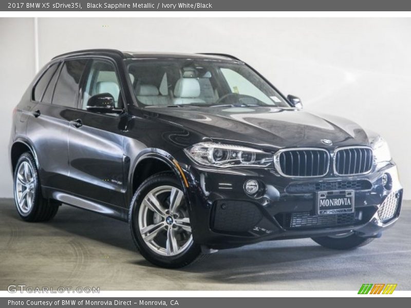 Black Sapphire Metallic / Ivory White/Black 2017 BMW X5 sDrive35i