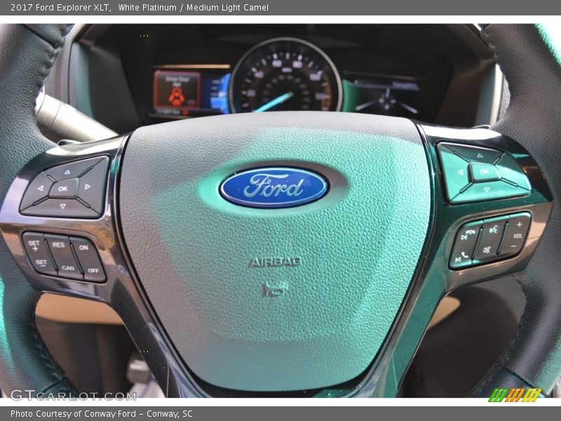 White Platinum / Medium Light Camel 2017 Ford Explorer XLT