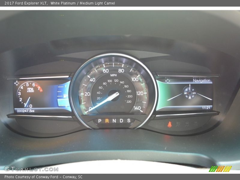 White Platinum / Medium Light Camel 2017 Ford Explorer XLT