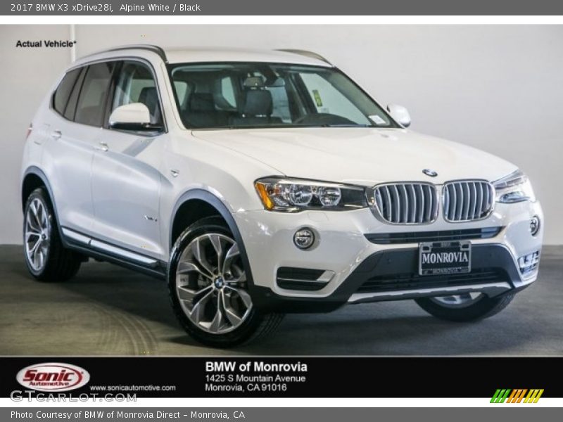 Alpine White / Black 2017 BMW X3 xDrive28i