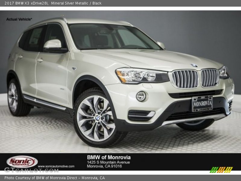 Mineral Silver Metallic / Black 2017 BMW X3 xDrive28i
