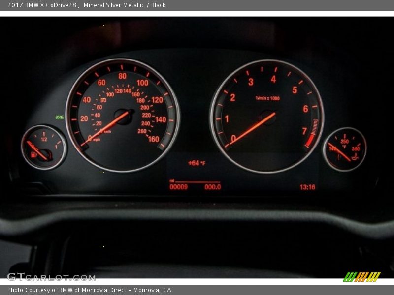 Mineral Silver Metallic / Black 2017 BMW X3 xDrive28i