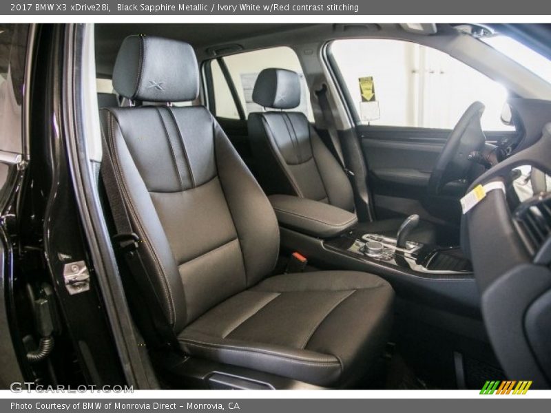 Black Sapphire Metallic / Ivory White w/Red contrast stitching 2017 BMW X3 xDrive28i