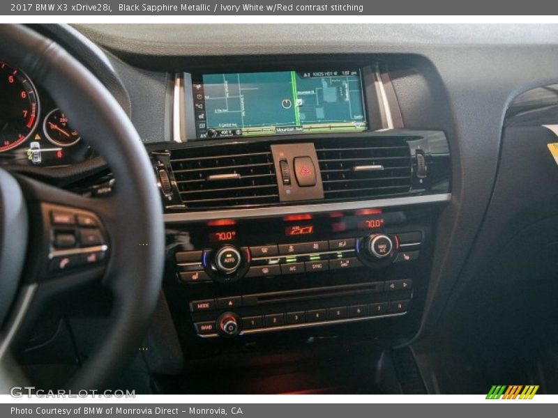 Black Sapphire Metallic / Ivory White w/Red contrast stitching 2017 BMW X3 xDrive28i