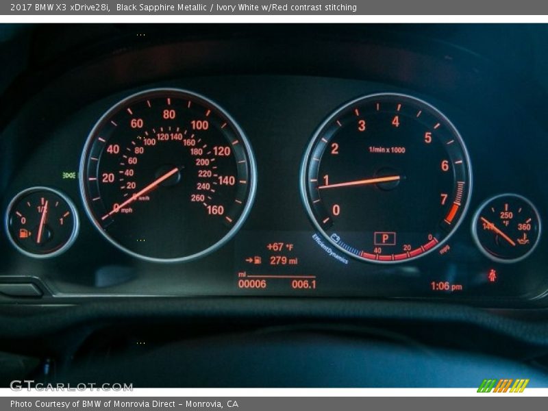 Black Sapphire Metallic / Ivory White w/Red contrast stitching 2017 BMW X3 xDrive28i