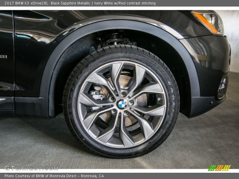 Black Sapphire Metallic / Ivory White w/Red contrast stitching 2017 BMW X3 xDrive28i