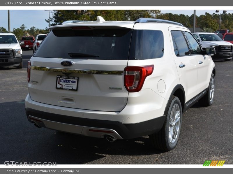 White Platinum / Medium Light Camel 2017 Ford Explorer Limited