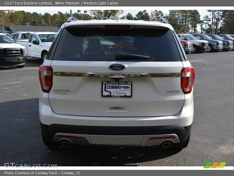 White Platinum / Medium Light Camel 2017 Ford Explorer Limited