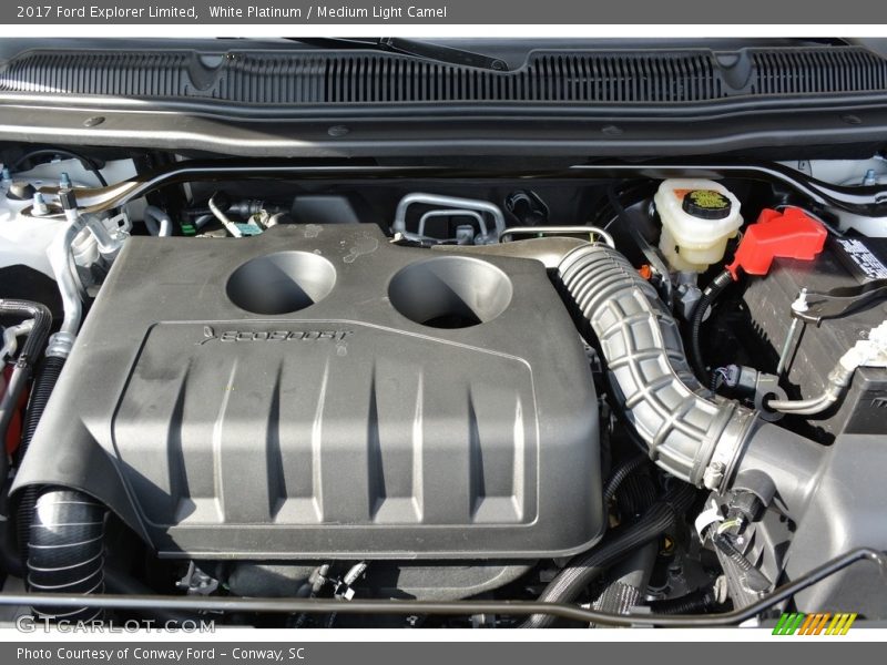 White Platinum / Medium Light Camel 2017 Ford Explorer Limited