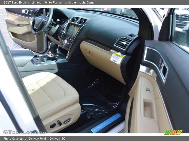 White Platinum / Medium Light Camel 2017 Ford Explorer Limited