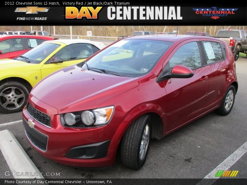 Victory Red / Jet Black/Dark Titanium 2012 Chevrolet Sonic LS Hatch